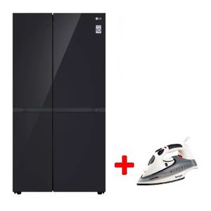  LG GCB287GNWB - 25ft - Side By Side Refrigerator - Black + Moonlife MF904 - Steam Iron - White 