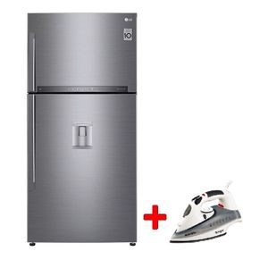  LG GRM832DHLL - 24ft - Conventional Refrigerator - Silver + Moonlife MF904 - Steam Iron - White 