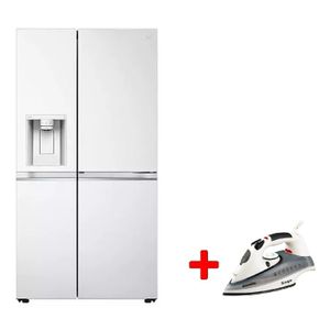  LG GCJ287GNW - 22ft - French Door Refrigerator - White + Moonlife MF904 - Steam Iron - White 