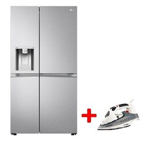  LG GCJ-287TNL - 24ft - Side By Side Refrigerator - Silver +  Moonlife MF904 - Steam Iron - White 