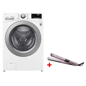  LG WDV1902WRV - 18/10Kg - Front Loading Washing Machine & Dryer - White +  Arzum AR5051 - Hair Straightener - Gray 