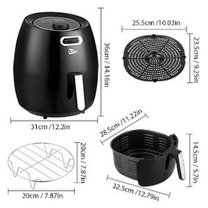  Uten hf-1088 - Air Fryer - Black 