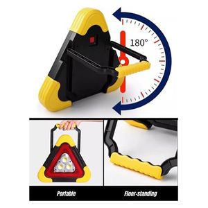 Abyon multifunctional - Car Truck Solar Warning Triangle Emergency MultiFunction Rechargeable - Light Yellow