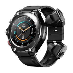 Tuanzi Smart Watch T92 With Bluetooth Headphone In Ear - Black