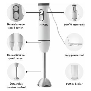  Borosil masterblend2w21 - Hand Blender - 800W - White 