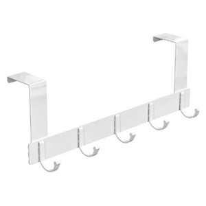 Tommy G x001nvwv91 - Over-the-Door Hook Rack With 5 Hooks - Silver 