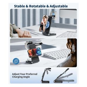  Ordtop w327 - 3-in-1 Cube - Wireless Charger - 10W - Black 