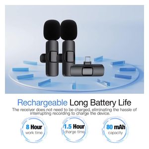  Ksg k8 - Wireless Lavalier Microphone - 2 Pack 