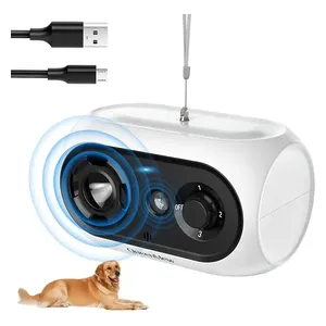  Dogs Ultrasonic Anti-Barking Device - White 