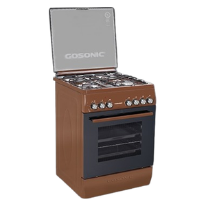  Gosonic GGO-3060 - Free Standing Gas Cooker - 4 Burners - Brown 
