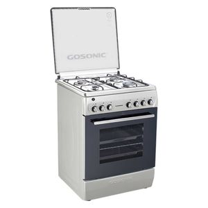  Gosonic GGO-4060 - Free Standing Gas Cooker - 4 Burners - Silver 
