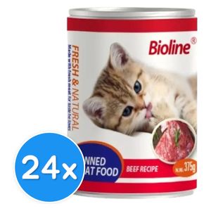 Bioline Beef Recipe Cat Food - 24 pieces