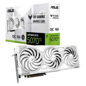  ASUS TUF RTX 5070 Ti Graphics Card - White OC Edition - 16GB GDDR7 Memory - PCIe 5.0 Interface - Axial-Tech Cooling 