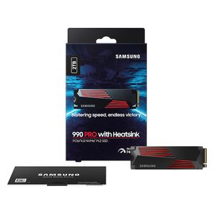 هارد داخلي NVMe PCIe سامسونج اس اس دي مع مشتت حراري - 2 تيرابايت - 990 Pro - اسود