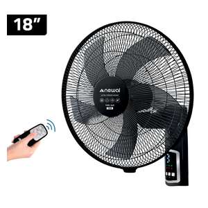 Newal FAN-349 - Wall Fan - 70W - 3 Speed - Remote Control - 2 Pieces - Black 