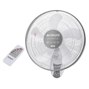  Newal FAN-313 - Wall Fan - 5 Blades - Remote Control - Silver 