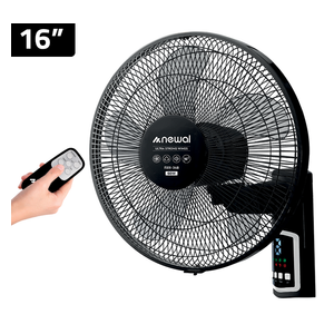  Newal FAN-348 - Wall Mounted Fan - 16 inch - Remote Control - 2 PCS - Black 