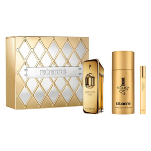  Set Million Gold By Paco Rabanne For Men - Eau de Parfum, 100 ml - 3 PCS 