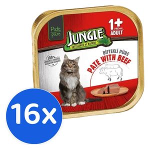  Jungle Adult beef Cat Food - 16 Pieces 