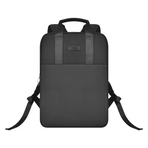  حقيبة ظهر أنيقة من دبلي اي دبليو يو Minimalist - مصنوعة من البوليستر المقاوم للماء - متعددة الجيوب الأمامية - قاعدة مانعة للانزلاق - مقاس 15.6 انج - لون أسود 