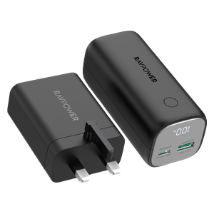  RAVPower - Power Bank - 10400mAh - 30W PD + 65W Wall Charger - Black 