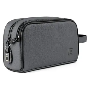  WiWU Phantom Pro - Smart Fingerprint Lock Bag - Premium Leather Water-Resistant Design - Organized Large Capacity - Gray 