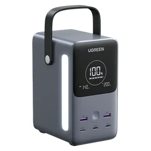  باور بانك يو جرين - سعة 48000mAh - شحن للحواسيب المحمولة - إضاءة LED - منافذ 5 - رمادي 