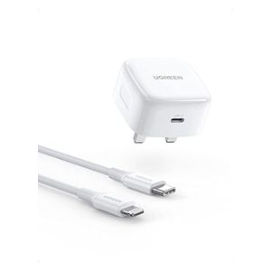  Ugreen Wall Charger - 20W Fast Charging - with USB-C to Lightning Cable - 1 Meter - Black 