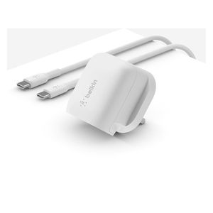  Belkin - Wall Charger - 20W - 1 Port - USB-C to USB-C Cable - 1m - White 
