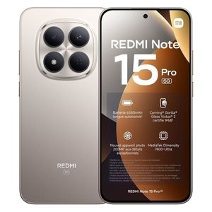  Xiaomi Redmi Note 15 Pro 5G - Dual SIM - 6.83 Inch AMOLED - MediaTek Dimensity 7400-Ultra - 6580 mAh, 45W Turbo Charging, AI Features 