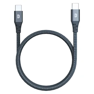  كيبل زيندور يو اس بي سي الى يو اس بي سي مغناطيسي - 60 واط PD - نايلون مضفر - 1 متر - رمادي 