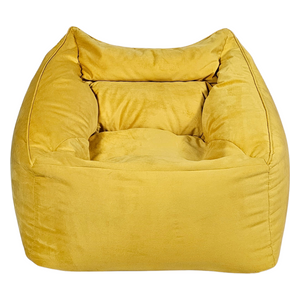  Cozy Oxford Nova Velvet Lounge Chair Bean Bag Chair - Yellow 