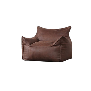  Cozy Leather Polo Bean Bag Chair - Brown 