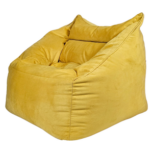  Cozy Oxford Nova Velvet Lounge Chair Bean Bag Chair - Yellow 