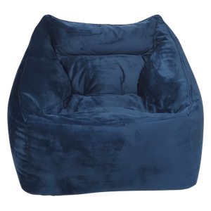  Cozy Oxford  Nova Velvet Lounge Chair Bean Bag Chair - Dark Blue 