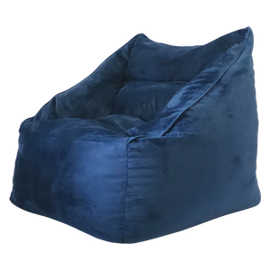  Cozy Oxford  Nova Velvet Lounge Chair Bean Bag Chair - Dark Blue 