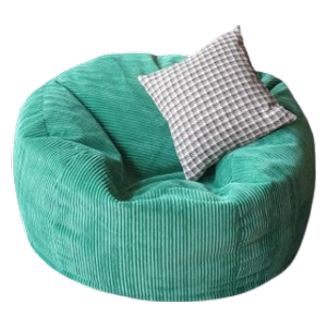 Cozy Corduroy Fabric Roundy Bean Bag Chair - Green