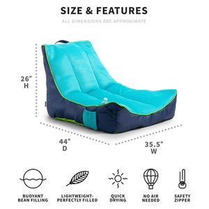 Cozy Mesh Fabric Captain Bean Bag Chair - Navy-Blue 