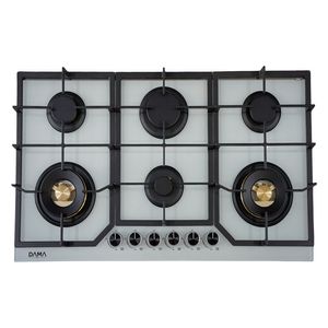 Dama D95W - 6 Burners - Built-In Gas Cooker - Silver