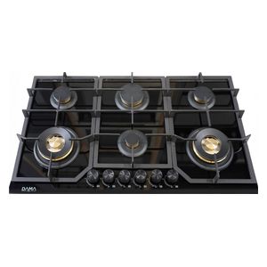 Dama D96BM - 6 Burners - Built-In Gas Cooker - Black