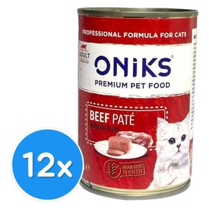  Oniks Adult Beef Pate Wet Cat Food - 12 Pieces 