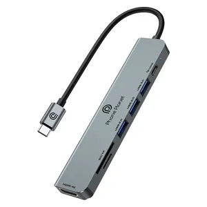  Phone Planet PP-DS07 - 7-in-1 Type-C Multifunction Hub - Gray 