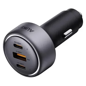  Aukey Fast Car Charger - 3 Ports - 66W - Gray 