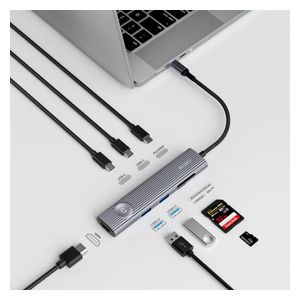 WiWU Wi-HB8001 - 8in1 USB-C Hub - 8 Port - Gray
