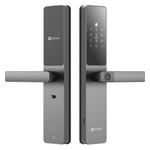 قفل ذكي EZVIZ DL05 - فتح بالبصمة والرمز السري والبطاقة - واي فاي مدمج - معيار IP65 - منفذ طوارئ يو اس بي سي