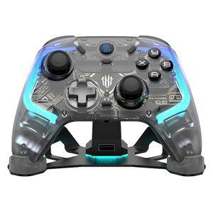  يد تحكم الألعاب ريدماجيك سايبر مع قاعدة شحن - متعددة المنصات بتقنية Hall Effect - إضاءة RGB - بطارية تعمل لمدة 860 مللي امبير - شفاف 