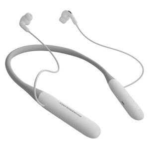 سماعة بلوتوث داخل الاذن باورولوجي - بطارية تعمل لمدة 100 ساعة  - ابيض