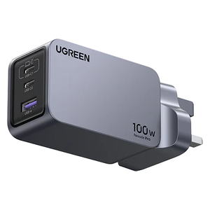  شاحن جداري انكرGaNInfinity -بقدرة 100  واط - 3 منافذ يو اس بي سي توزيع ذكي للطاقة - شحن سريع - تصميم صغير الحجم مع حماية كاملة - رمادي 