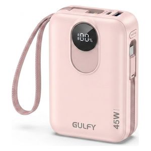  Gulfy G62 power bank - 20000mAh battery capacity - 45W - with USB-C cable - pink 