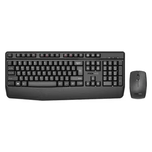  Promate Wireless Keyboard and Mouse Combo - Ergonomic Design with Palm Rest - Black 